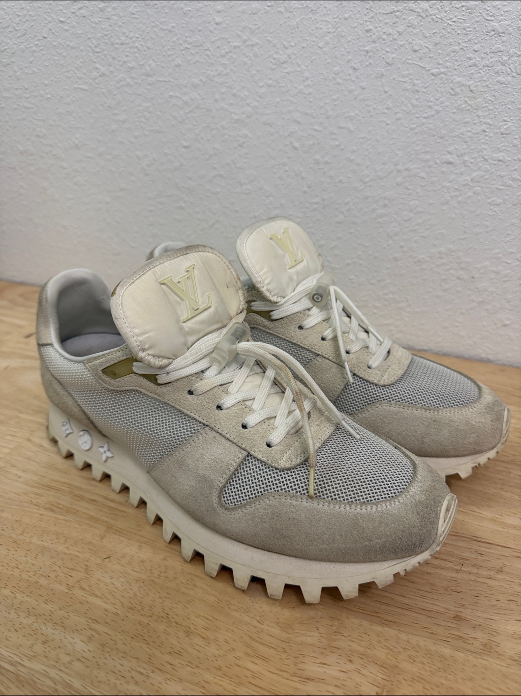 Louis Vuitton Cream And Beige Runaway Trainer Sneakers